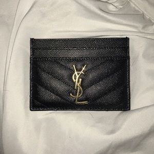 Saint Laurent 'Monogram' Credit Card Case - Black